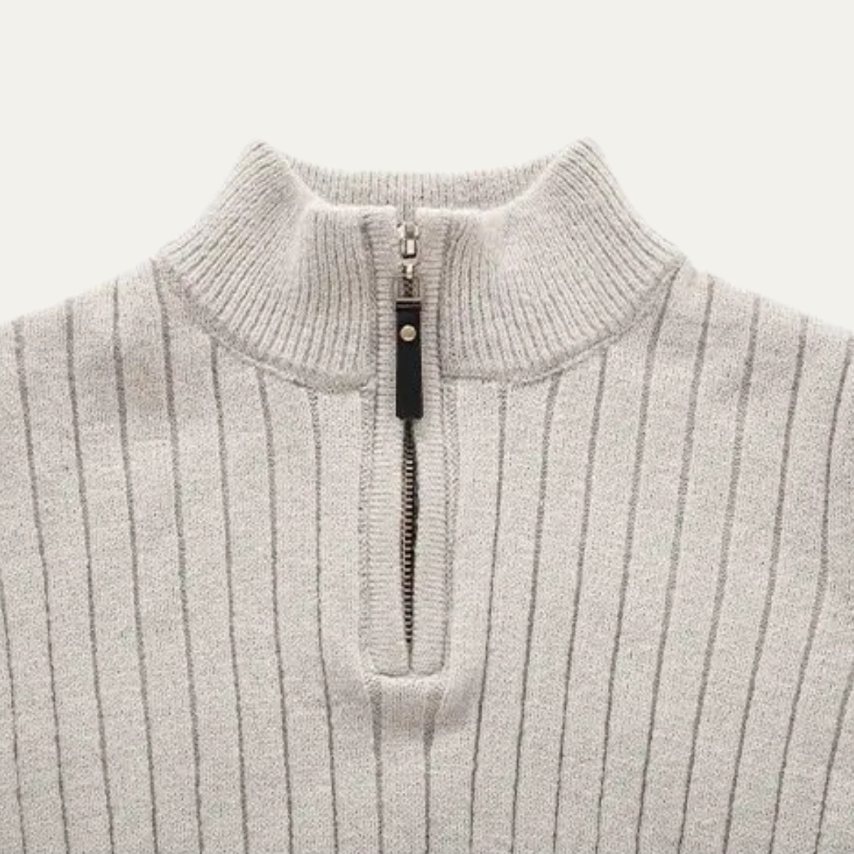The Favignana Men's Knitted Stand Collar Ribbed Half Zip Jumper 4