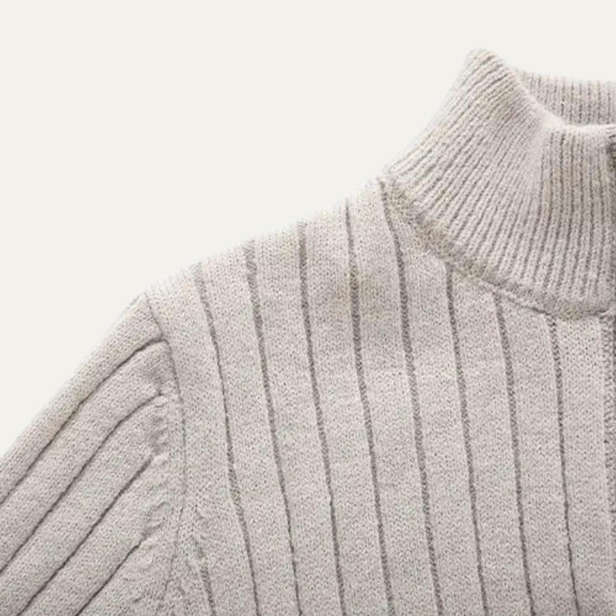 The Favignana Men's Knitted Stand Collar Ribbed Half Zip Jumper 6