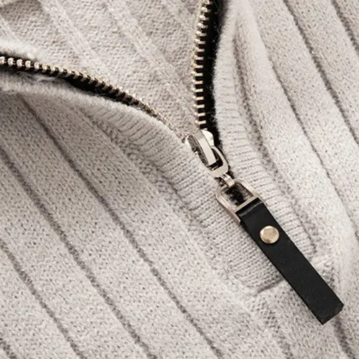 The Favignana Men's Knitted Stand Collar Ribbed Half Zip Jumper 7