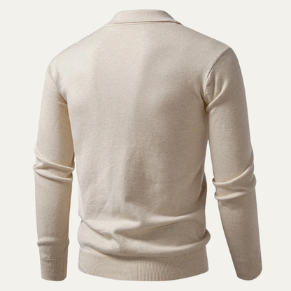 The Folkestone Men’s Trendy Buttoned Knit Polo Sweater 1