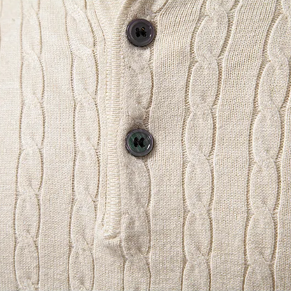 The Folkestone Men’s Trendy Buttoned Knit Polo Sweater 3