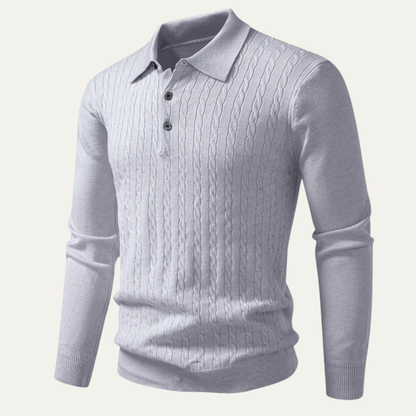The Folkestone Men’s Trendy Buttoned Knit Polo Sweater 5