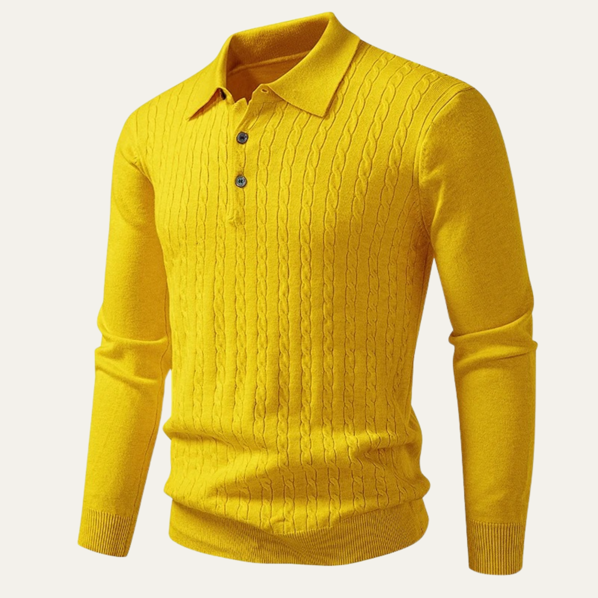 The Folkestone Men’s Trendy Buttoned Knit Polo Sweater 6
