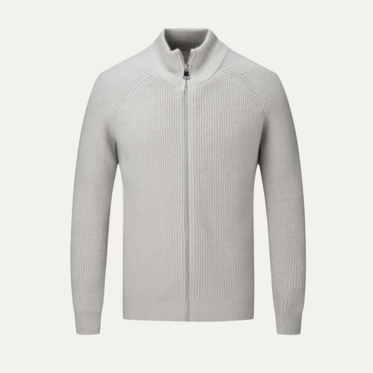 The Four Seasons Merino Wool Knitted Zip Cardigan Jumper for Men 0