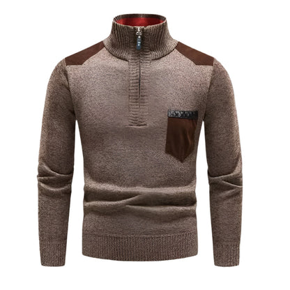 The Garrick Patchwork Half-Zip Jumper for Men 0