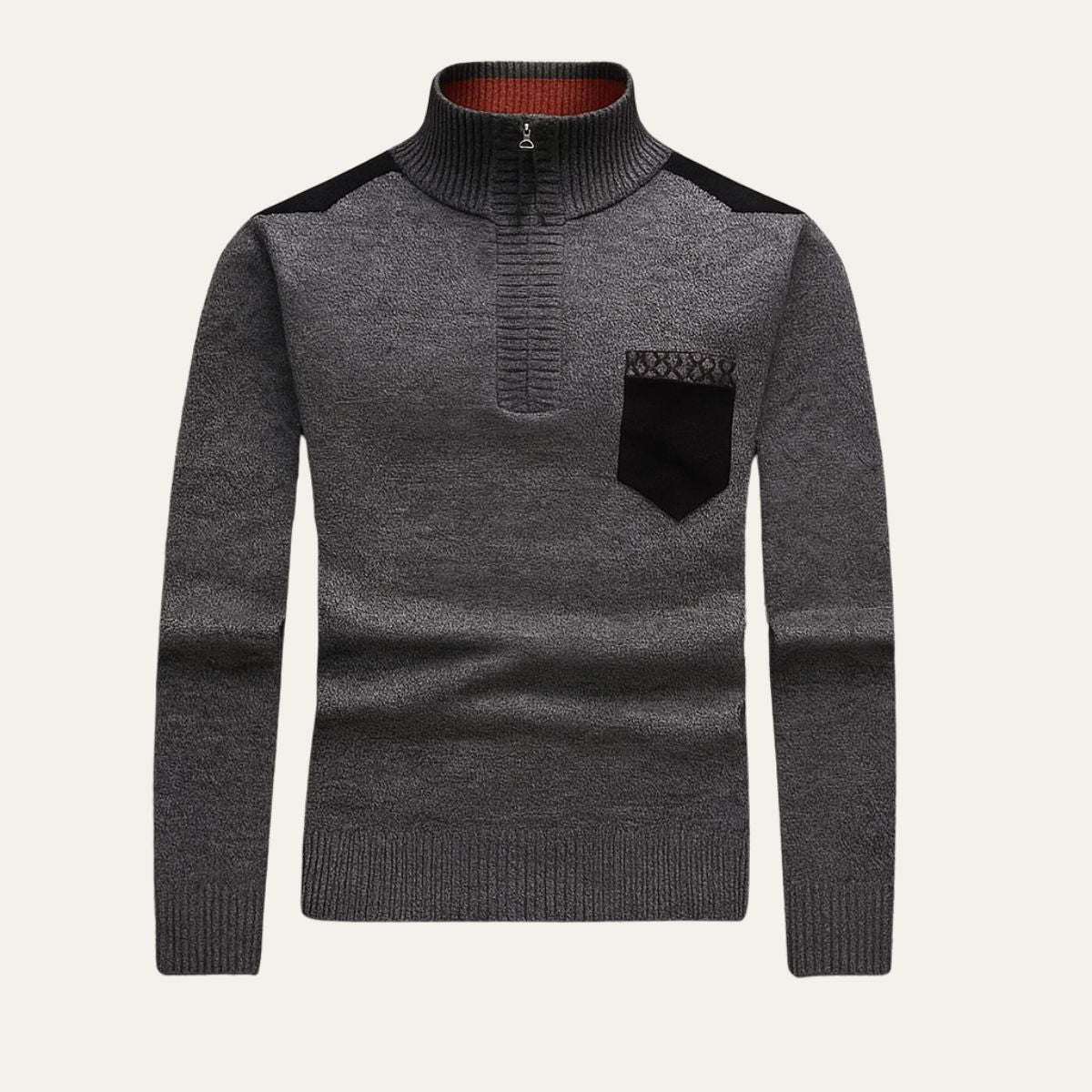 The Garrick Patchwork Half-Zip Jumper for Men 1