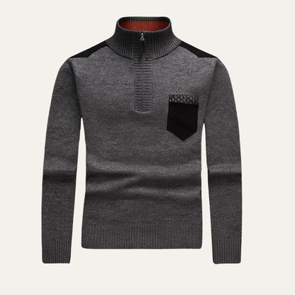 The Garrick Patchwork Half-Zip Jumper for Men 1