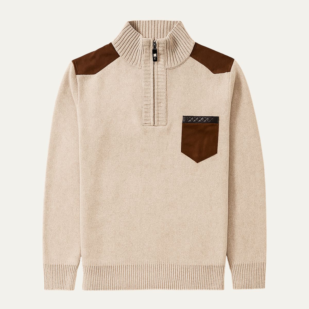 The Garrick Patchwork Half-Zip Jumper for Men 3