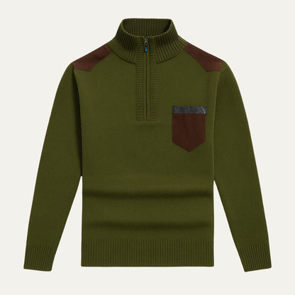 The Garrick Patchwork Half-Zip Jumper for Men 4