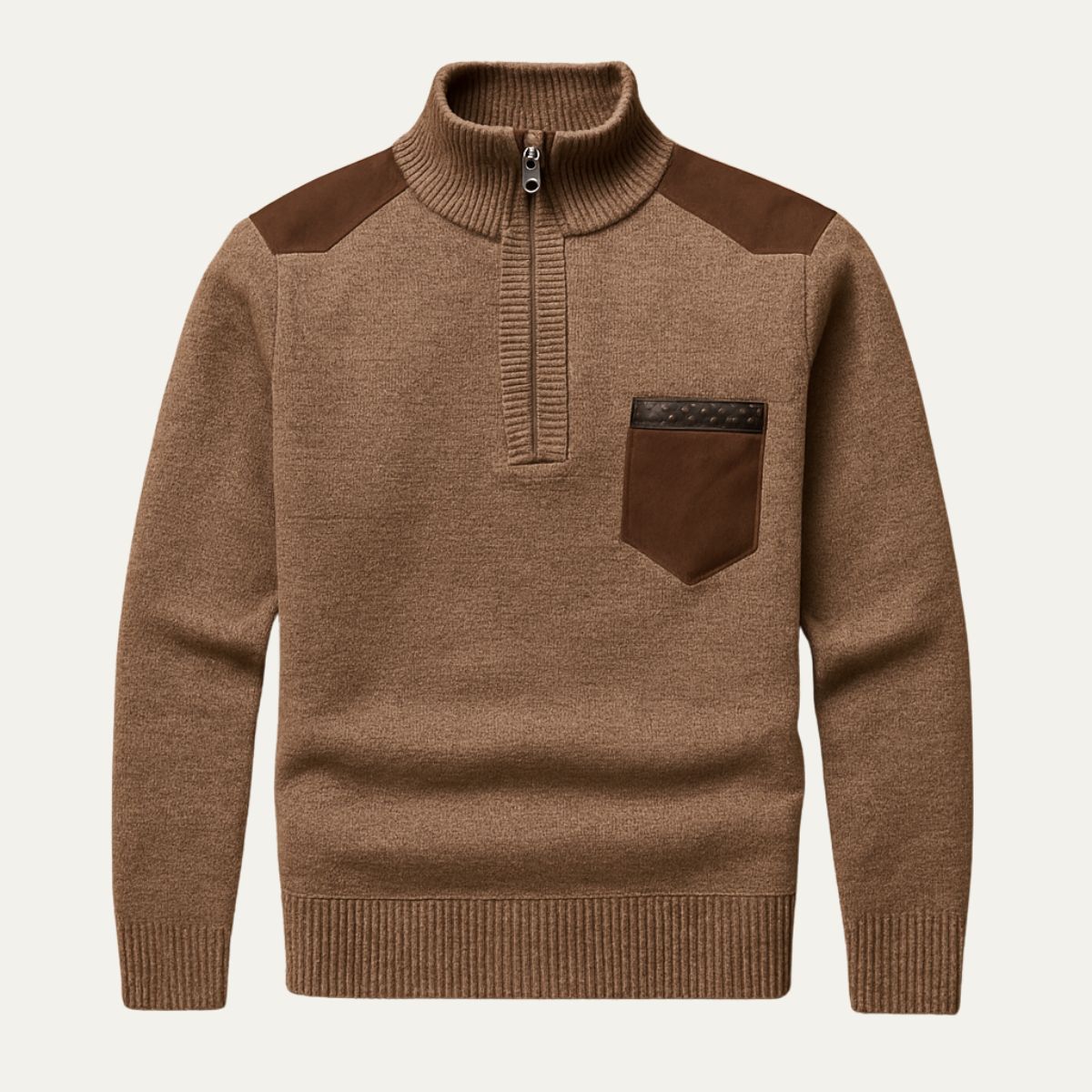 The Garrick Patchwork Half-Zip Jumper for Men 5