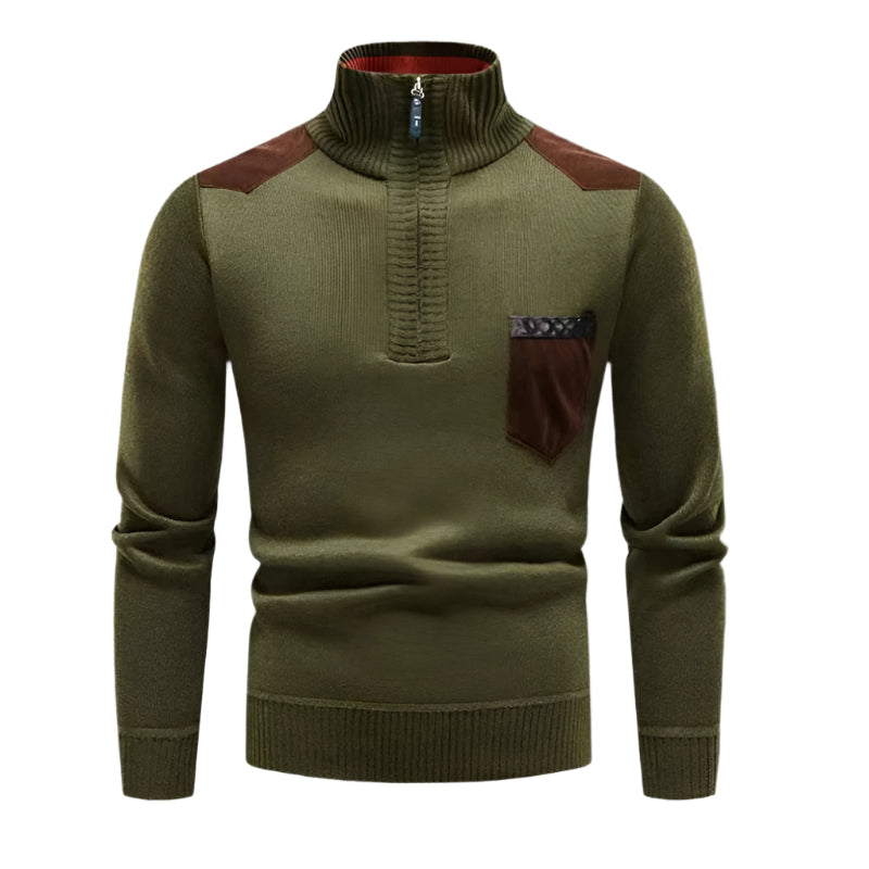 The Garrick Patchwork Half-Zip Jumper for Men 6