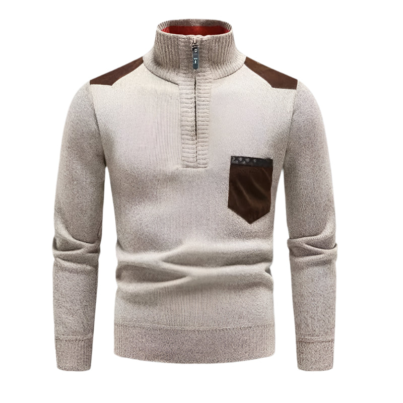 The Garrick Patchwork Half-Zip Jumper for Men 7