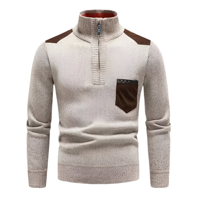 The Garrick Patchwork Half-Zip Jumper for Men 7