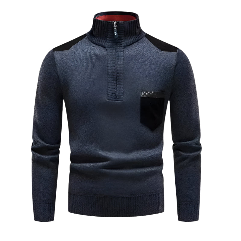 The Garrick Patchwork Half-Zip Jumper for Men 8