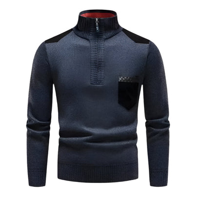 The Garrick Patchwork Half-Zip Jumper for Men 8