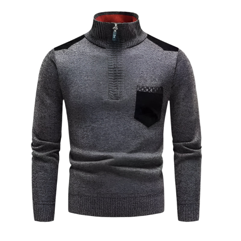 The Garrick Patchwork Half-Zip Jumper for Men 9