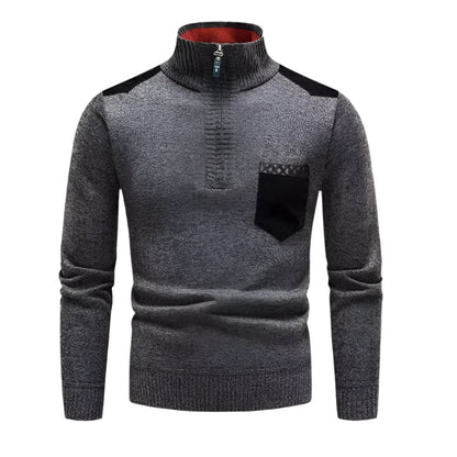 The Garrick Patchwork Half-Zip Jumper for Men 9