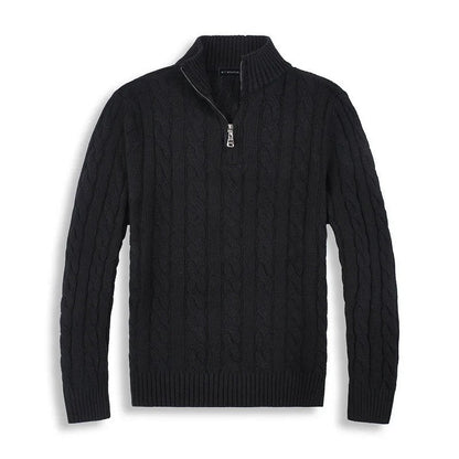 The Genève Old Money Half Zip Jumper for Men - 100% Merino Wool 4