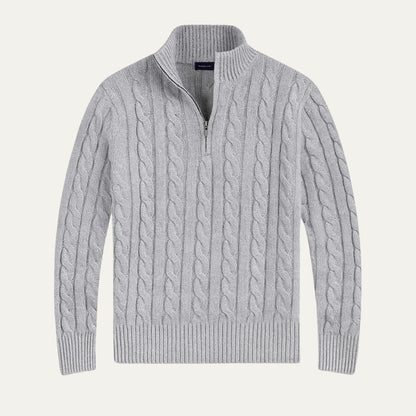 The Genève Old Money Half Zip Jumper for Men - 100% Merino Wool 6