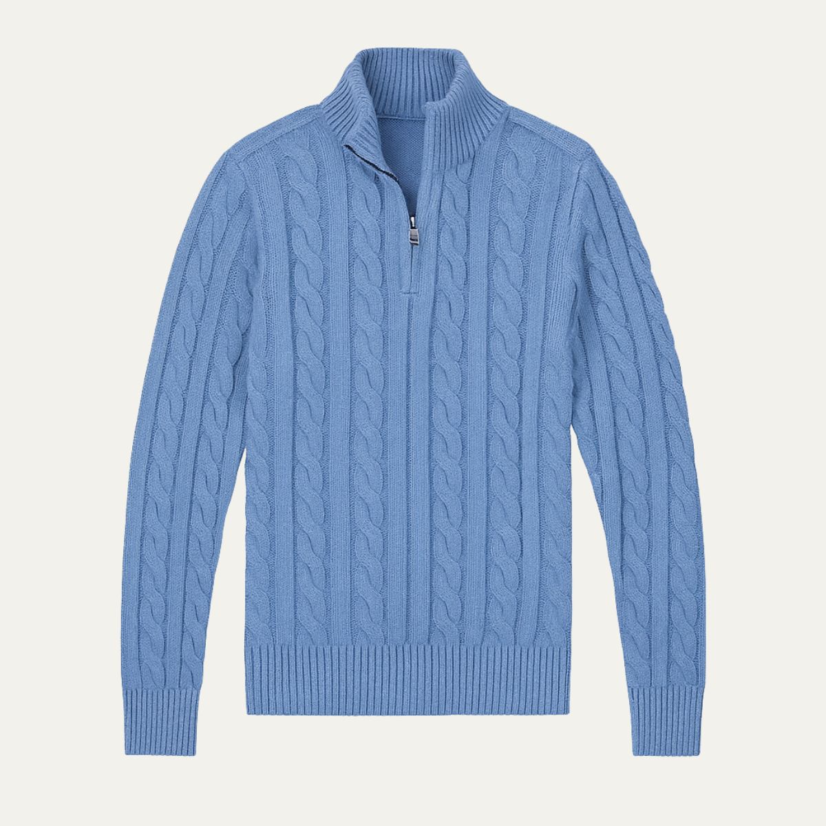 The Genève Old Money Half Zip Jumper for Men - 100% Merino Wool 7