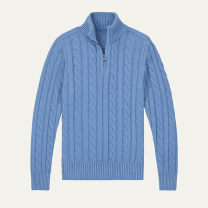 The Genève Old Money Half Zip Jumper for Men - 100% Merino Wool 7