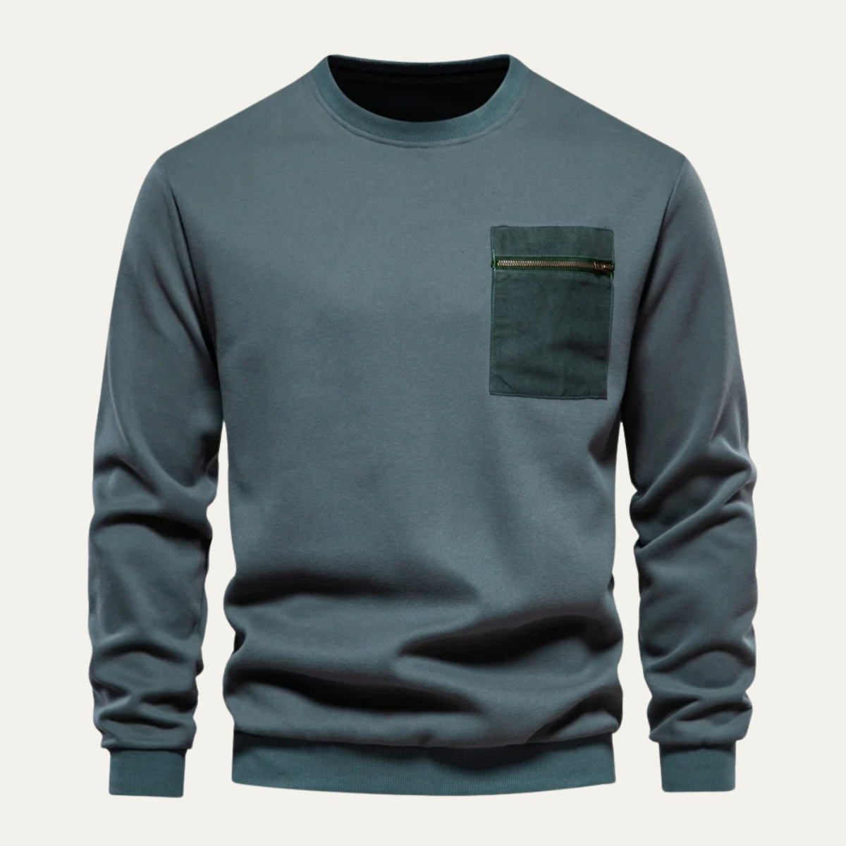 The Glasgow Men's Casual Crew Neck Jumper with Chest Pocket 10