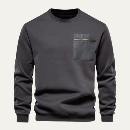The Glasgow Men's Casual Crew Neck Jumper with Chest Pocket 11
