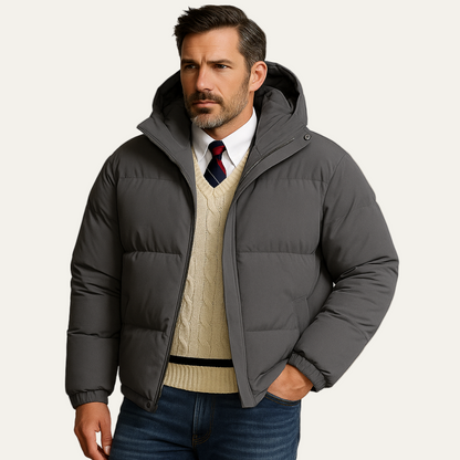 The Hamilton Men's Winter Quilted Puffer Jacket with Hood 3