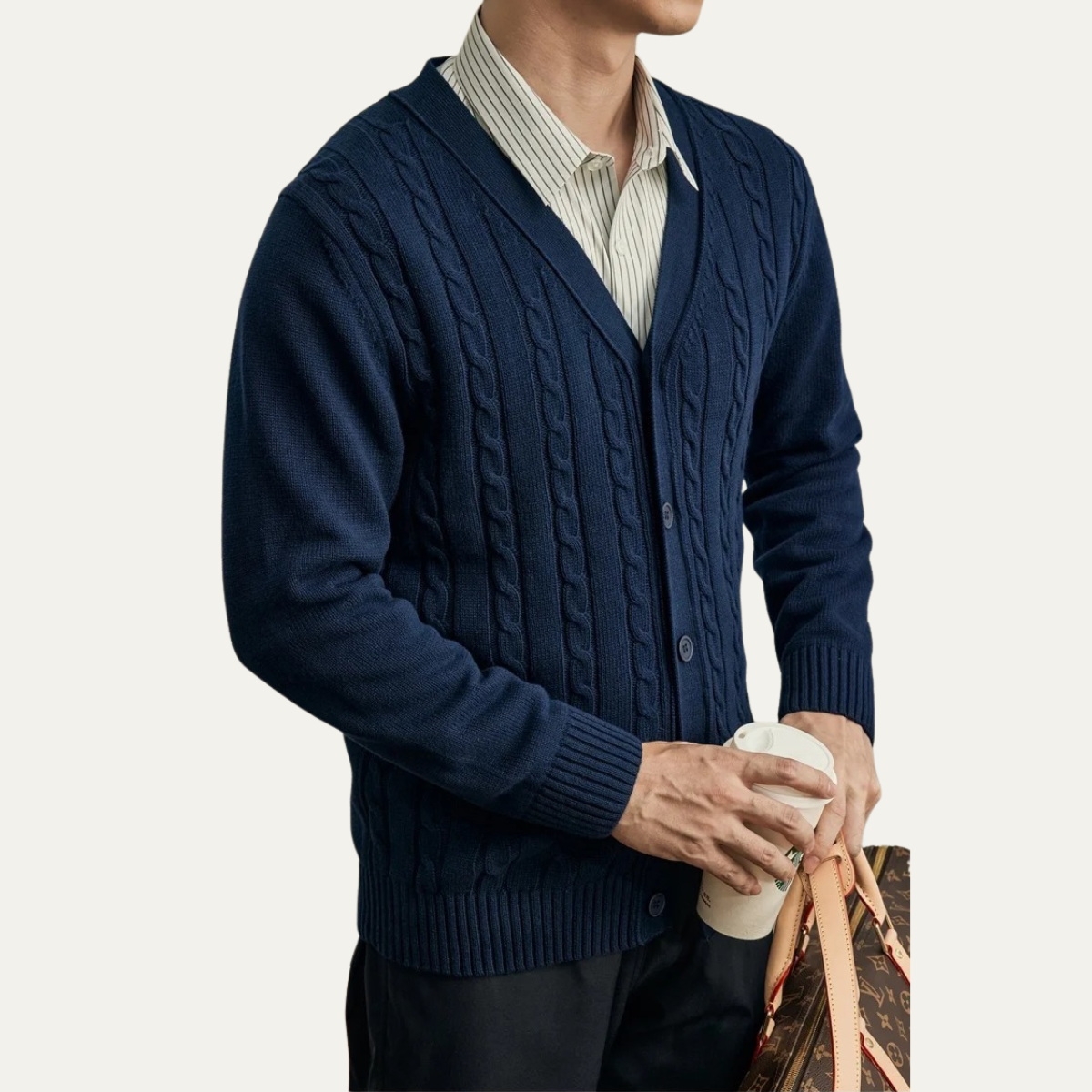 The Heathmoor Men’s Stylish V Neck Knit Winter Cardigan 4