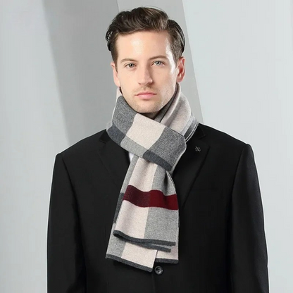 The Highgate Men's Classic Knit Plaid Scarf 1