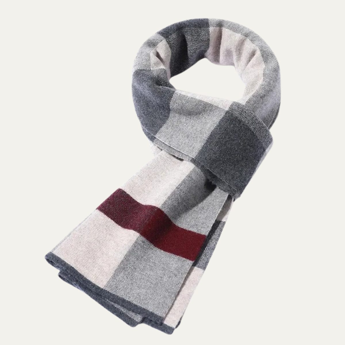 The Highgate Men's Classic Knit Plaid Scarf 3