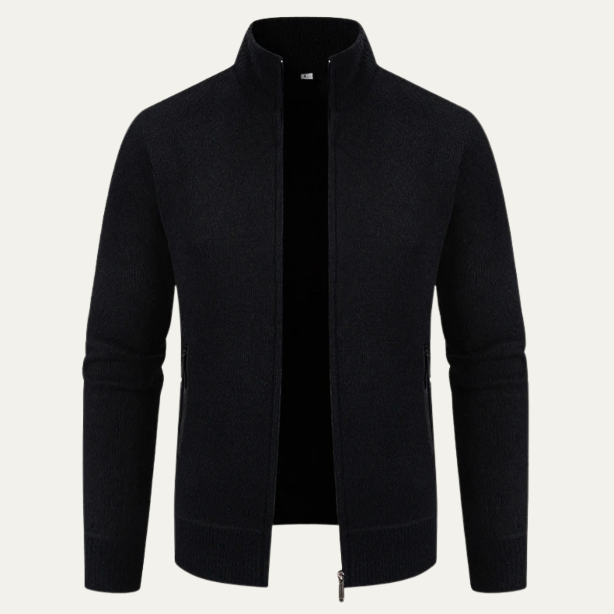 The Inverness Men's Elegant Fleece Knit Zip Cardigan with Pockets 2