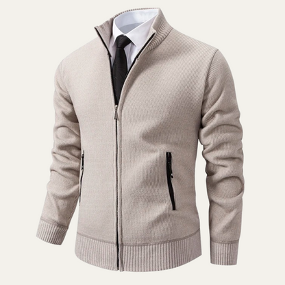 The Inverness Men's Elegant Fleece Knit Zip Cardigan with Pockets 4