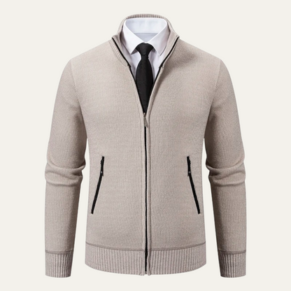 The Inverness Men's Elegant Fleece Knit Zip Cardigan with Pockets 7