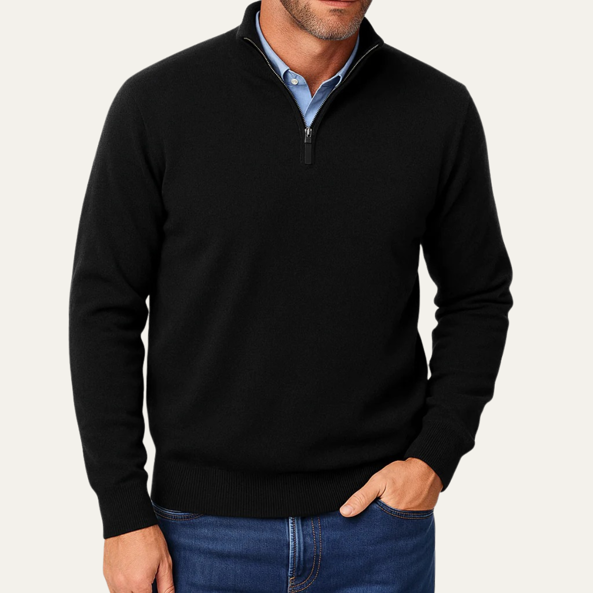 The Kidlington Men's Quarter Zip Lightweight Knit Jumper 2