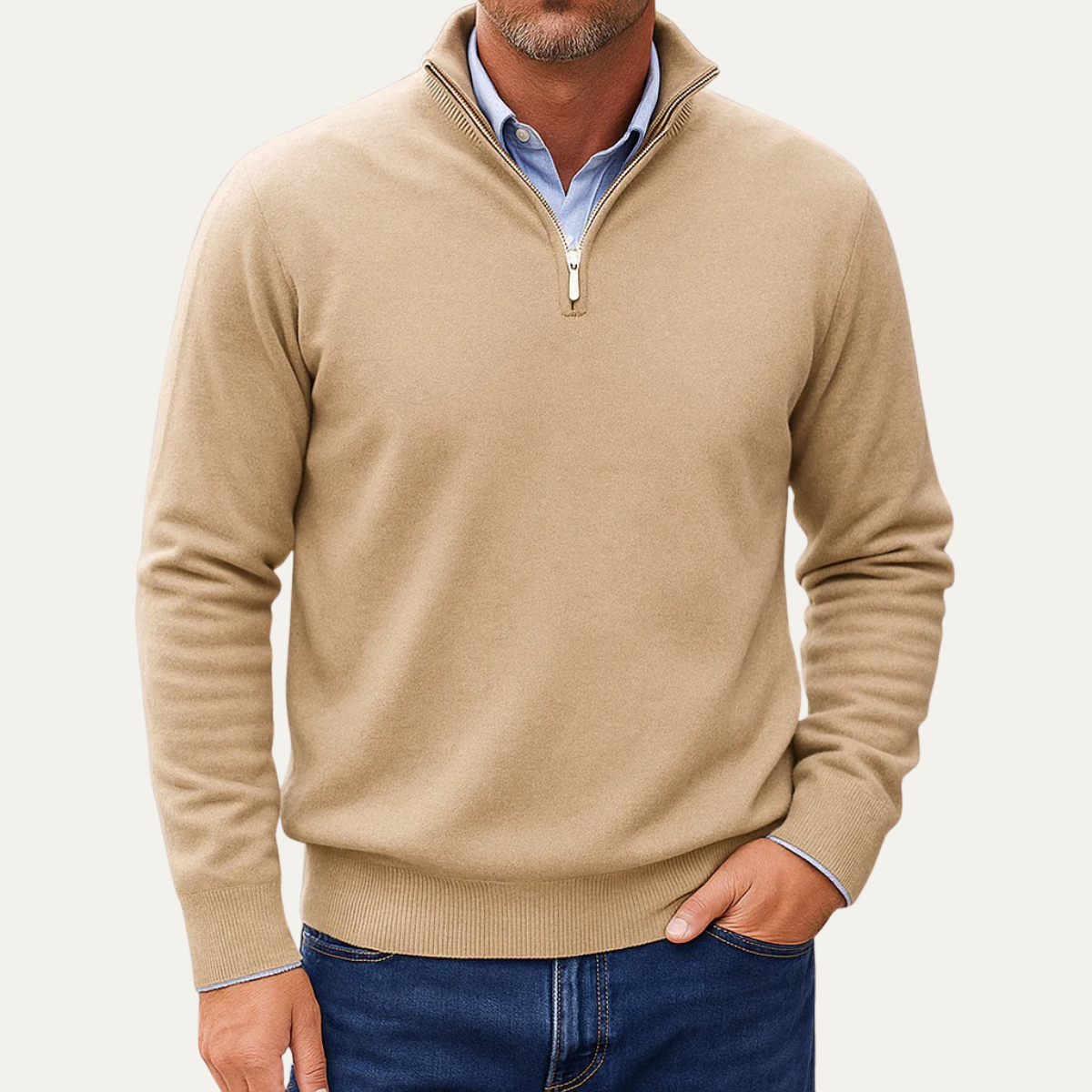 The Kidlington Men's Quarter Zip Lightweight Knit Jumper 3