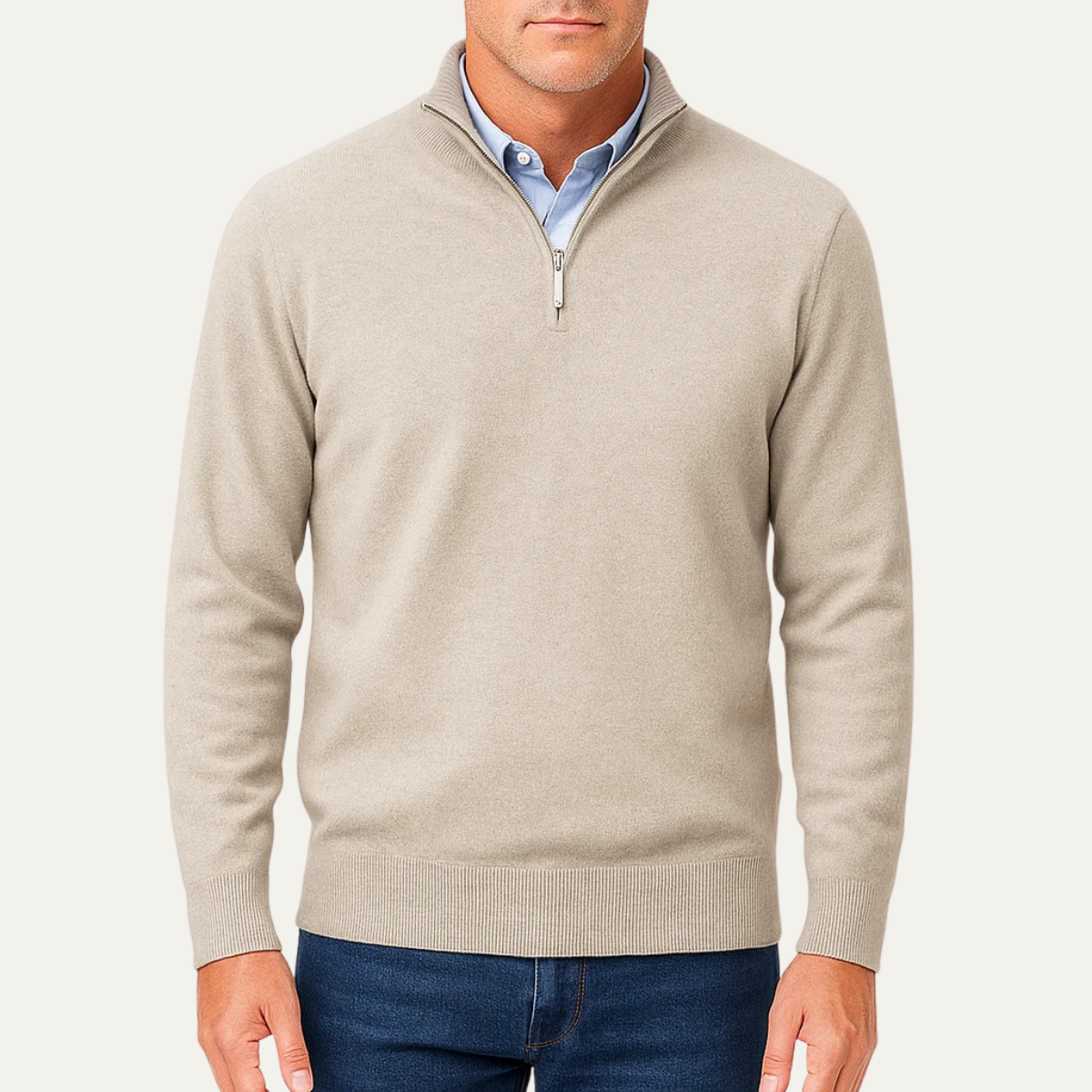 The Kidlington Men's Quarter Zip Lightweight Knit Jumper 4