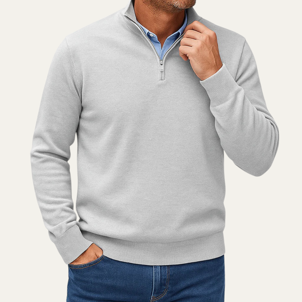 The Kidlington Men's Quarter Zip Lightweight Knit Jumper 5
