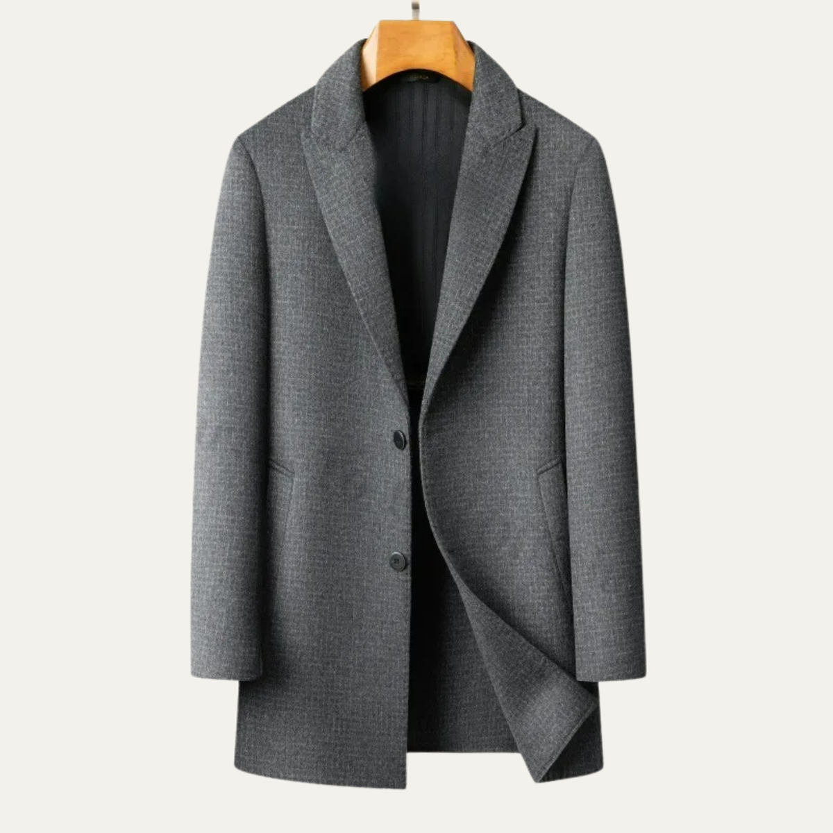 The La Villa Men’s Classic Double Faced Wool Overcoat 0