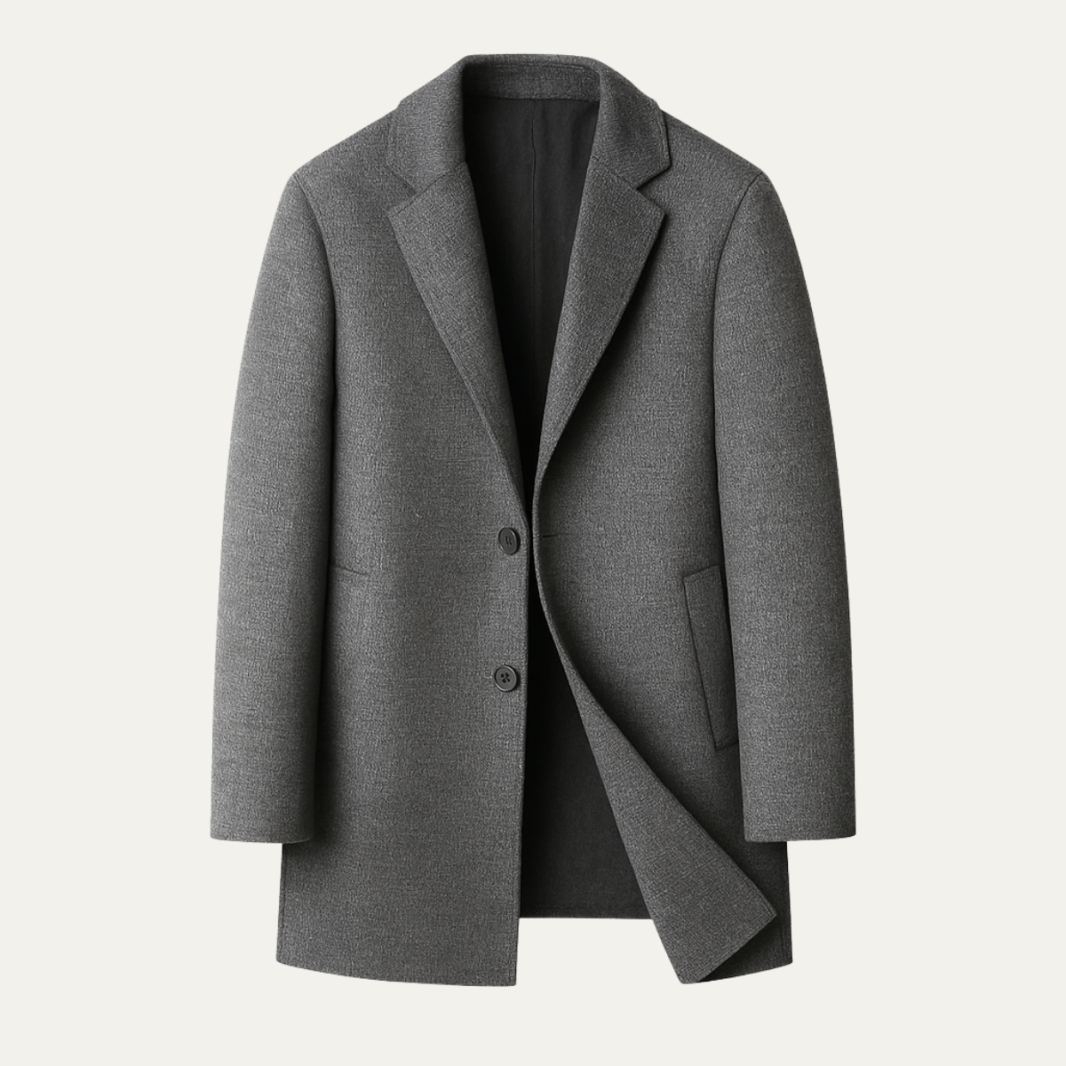 The La Villa Men’s Classic Double Faced Wool Overcoat 1