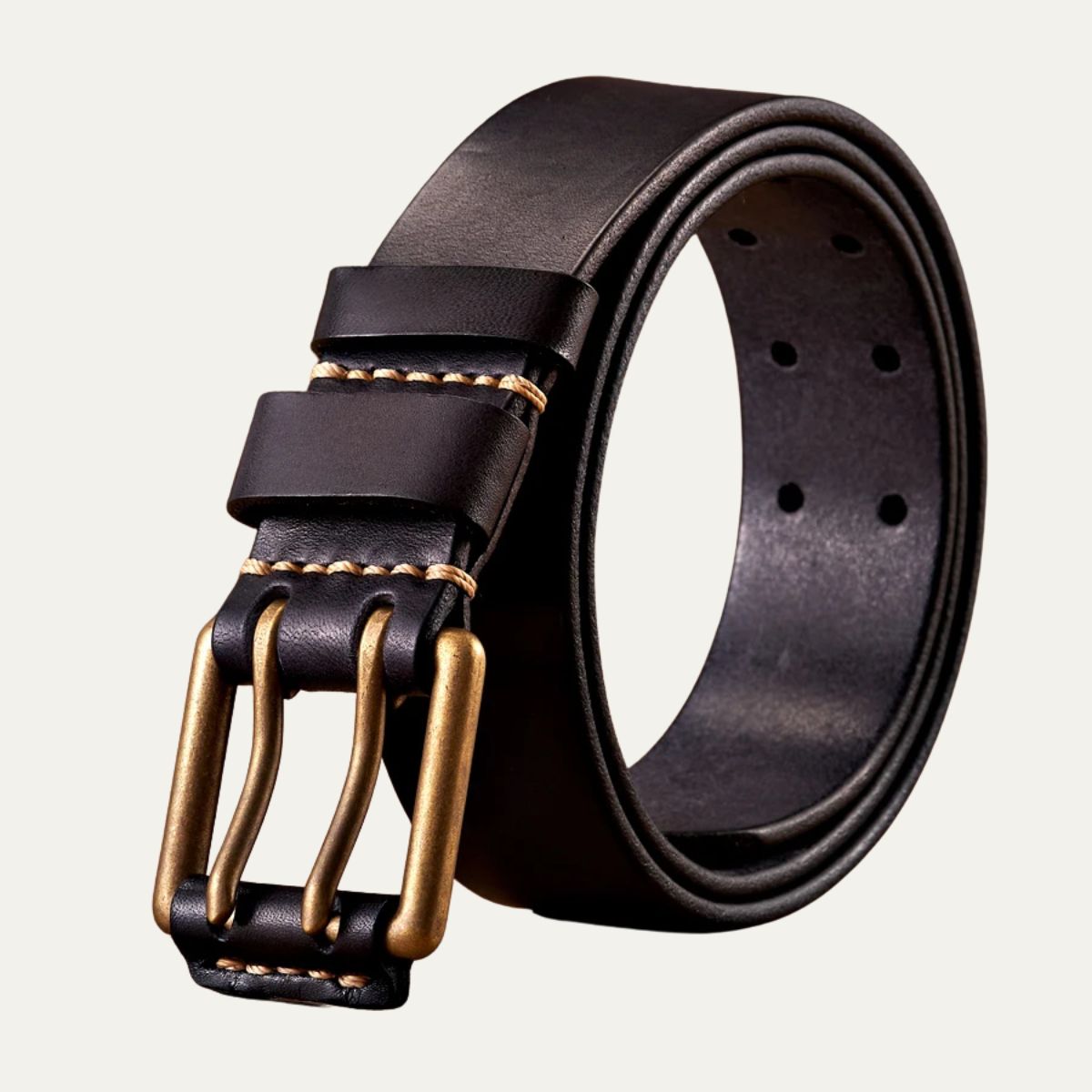 The Lancaster Belt – Double-Pin Vintage Leather Design 0