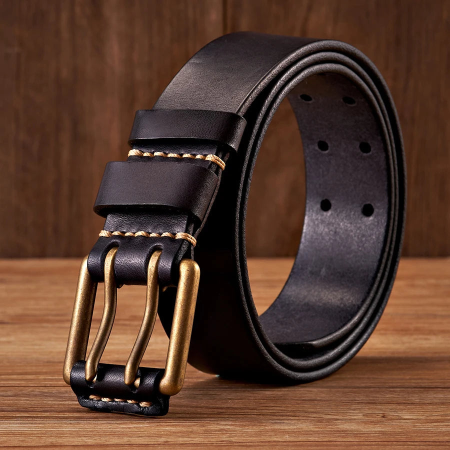 The Lancaster Belt – Double-Pin Vintage Leather Design 1