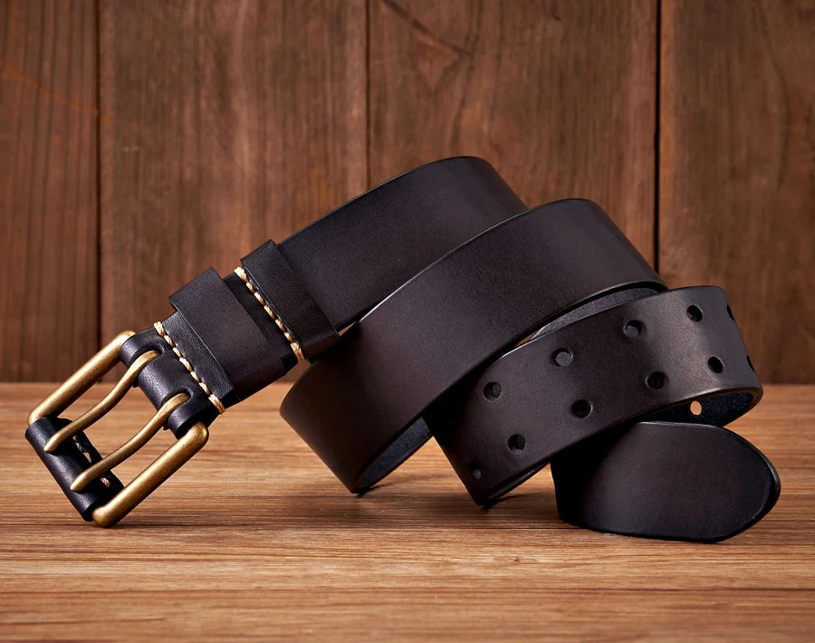The Lancaster Belt – Double-Pin Vintage Leather Design 2