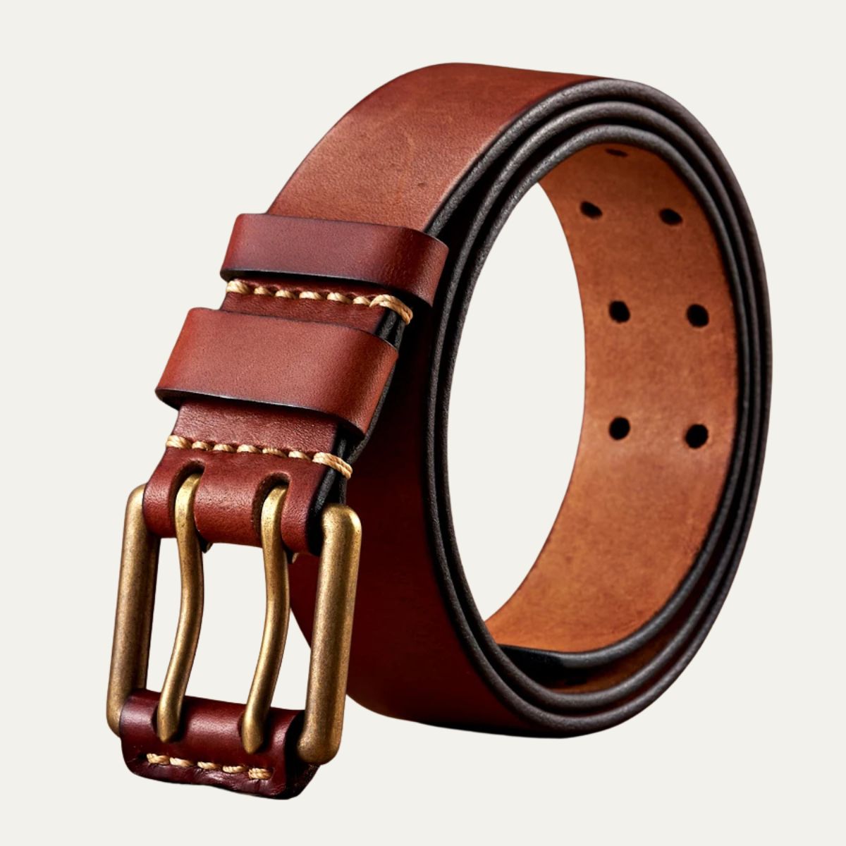 The Lancaster Belt – Double-Pin Vintage Leather Design 3
