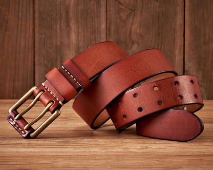 The Lancaster Belt – Double-Pin Vintage Leather Design 5