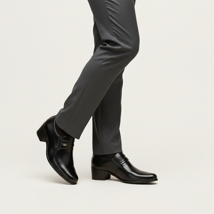 The Lazise Men’s Cuban Heel Dress Shoes – Leather Slip On Formal Loafers 1