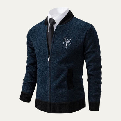 The Levanzo Men’s Contrast Embroidered Knit Bomber Cardigan 2
