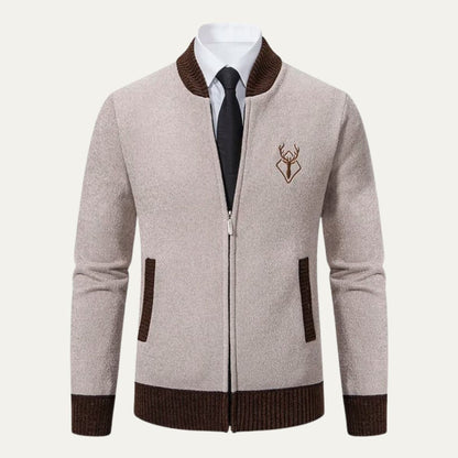 The Levanzo Men’s Contrast Embroidered Knit Bomber Cardigan 4