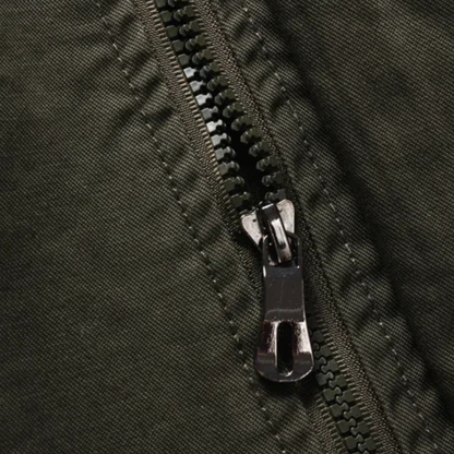 The Levanzo Men's Khaki Military Jacket with Stand Collar & Pockets 7