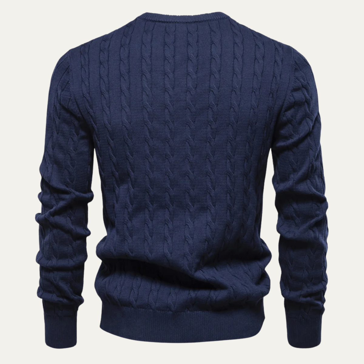 The Lincoln Men’s Trendy Embroidered Crew Neck Cable Knit Jumper 1